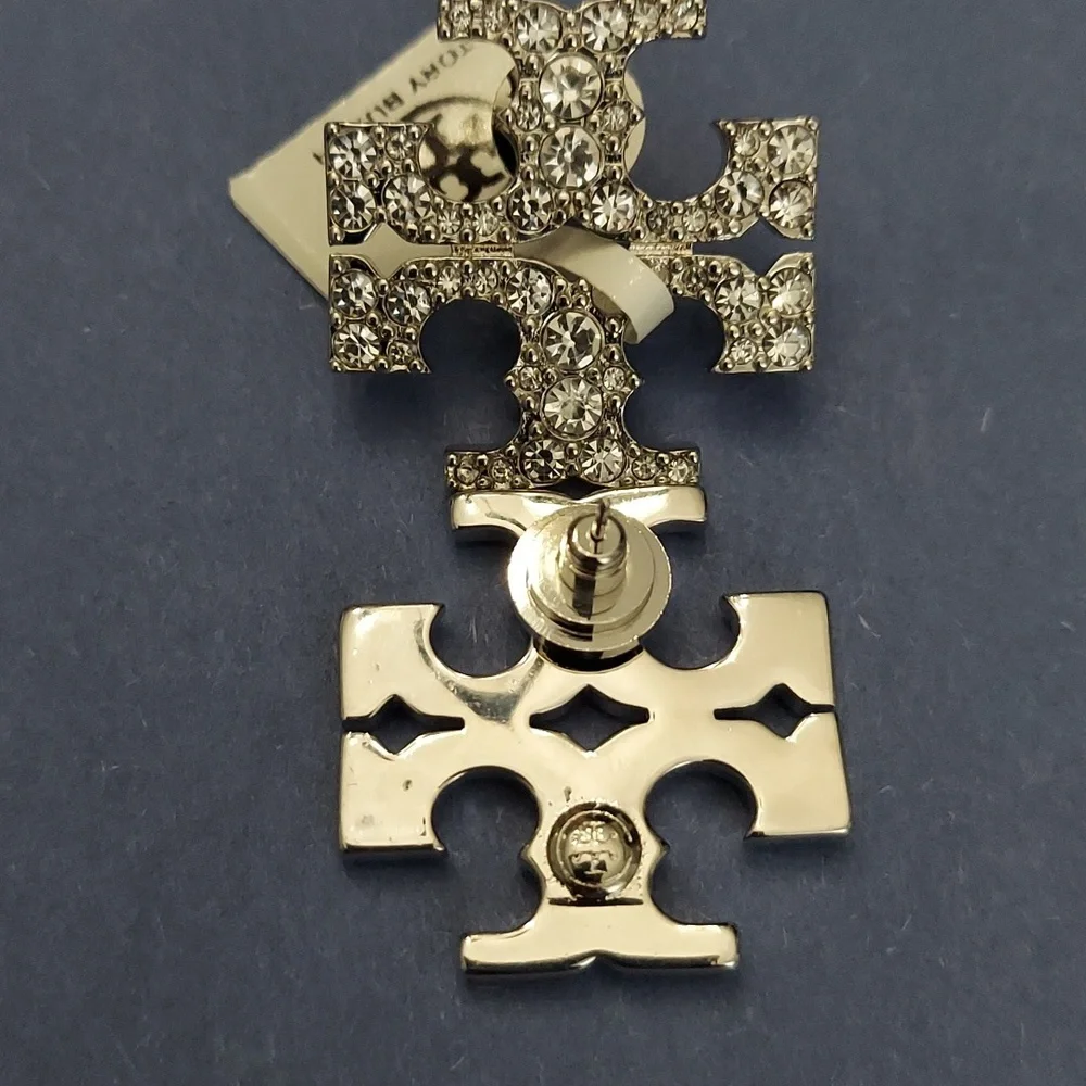 Tory Burch Pave Classic Stud Earrings - Picture 3 of 6